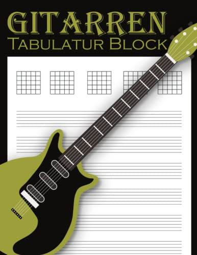 Gitarren Tabulatur Block: Leeres Gitarrentabulaturbuch für musiker, gitarristen oder musiklehrer, zum Selberschreiben | Notizbuch Für Musikkomposition Und Songwriting | 120 Seiten, Format A4