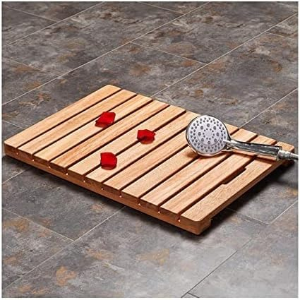 HACSYP Holz-Badematte, rutschfeste Bambus-Duschmatte, Holz-Duschmatte for drinnen und draußen, for Spa-Entspannung, drinnen oder draußen