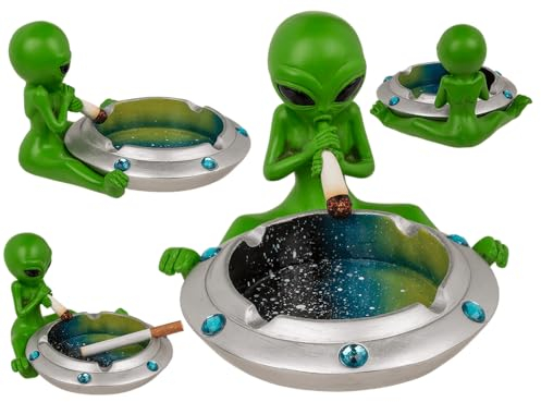 Aschenbecher, Alien mit Joint, ca. X cm, aus Polystein