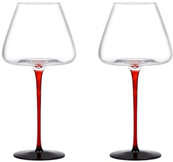 ONSMO Bicchieri Da Vino Rosso Grandi - Bicchieri Vino Rosso,e' Un Bicchiere Da Vino In Vetro Addensato Senza Piombo, Trasparente, Con Una Base Stabile E Non Facile Da Ribaltare, 350ml/700ml