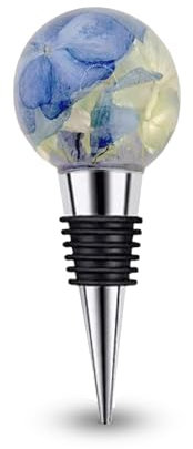 Eternal Flower Hydrangea | Floral Wine Stopper | Flower in Resin Hortensia | Blue Flowers | Hortensia Hydrangea Preserved in Resin | Preserved Flowers | Resin Crafts | Resin Souvenir | (Blue)