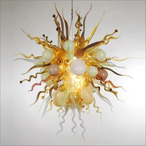 YAOYIYAO Lámpara de techo urbana, cadena de cristal suspendida, decoración LED, Italia