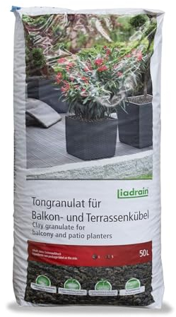 PALIGO Liadrain Blähton Gebrochen Tongranulat Ton Kugeln Für Garten Pflanzen Balkon Terrasse Kübel Töpfe Drainage Substrat Fein 4-10mm 50l Sack / 1 Karton