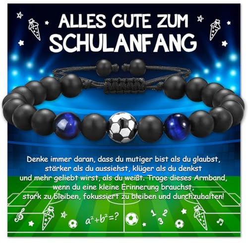 Cadimus Fussball Armband Jungen,Einschulung Fußball Armbänder,Fussball Armband Schulkind 2025,Kreative Geschenke für die Schulzeit Geburtstag,Geschenke zur Einschulung Schultüte Füllung