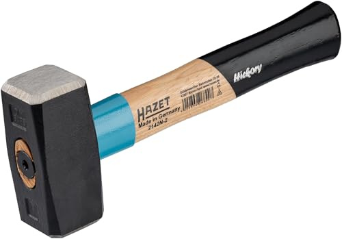 HAZET Fäustel 2142N-2, Hickorystiel, Länge 260 mm, Kopfgewicht 1250 g | DIN 6475, Länge 260 mm, 1378 g, Kopfgewicht 1250 g, Länge: 260 mm, Antrieb 250020 Hammer,, Hickorystiel, Mit Stielschutzhülse