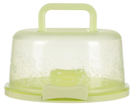 Kuchen Transportbox Rund Tortentransportbox mit Deckel Tragbarer Griffe Tortenglocke Lang 26 cm Höhe 12 cm Modern Design Kuchenbehälter Transparent Plastic Tortenbehälter für Torte Muffins (B)