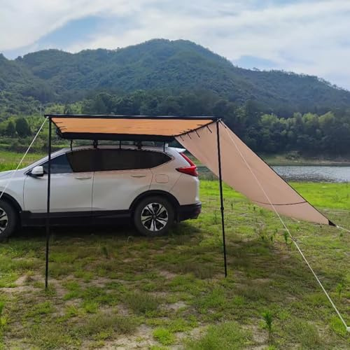 Toldo retráctil para vehículo con paño lateral, toldo portátil para protección solar, ideal para autocaravanas, autocaravanas y caravanas