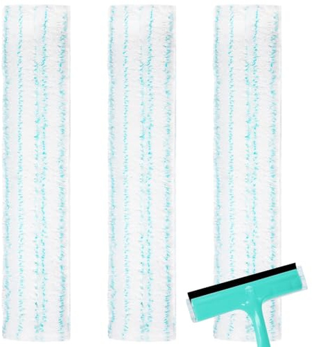 Set of 3 Replacement Covers for Leifheit Window Broom, Width 32 cm | Replacement Cover for Leifheit Window & Frame Cleaner L, Microfibre Washer Cover