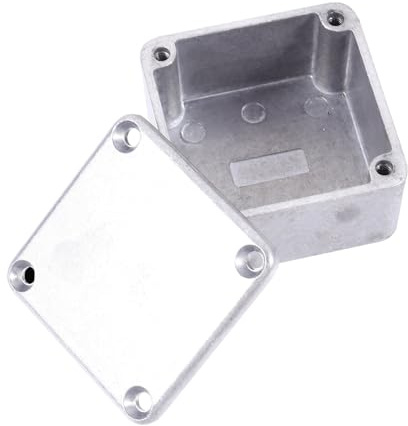 Aluminium Gehäuse für Gitarreneffekt, Selbstgemacht, Silber, Poliert | Glatte Oberfläche, Rostfrei, Gratfrei, Einfach zu Verwenden, Geeignet für Selbstbau von Gitarrenpedalen