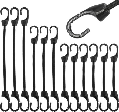 lrgnixs Tendeur en caoutchouc avec crochets, élastique résistant avec crochets, 10/15/23 cm, avec crochets, pour bâche, tente, filet, bagages, extenseur avec crochets pour escalade, voyages, camping