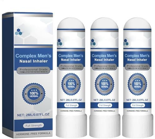 3 Stück Naseninhalator,Men's Nasal Inhaler,natürlicher Naseninhalator Stick,Tragbarer Nasen Atem Stick Für Unterwegs, Riechstifte Nasal Inhaler Für Männer Jugendliche, Beruhigende Nasenhöhle