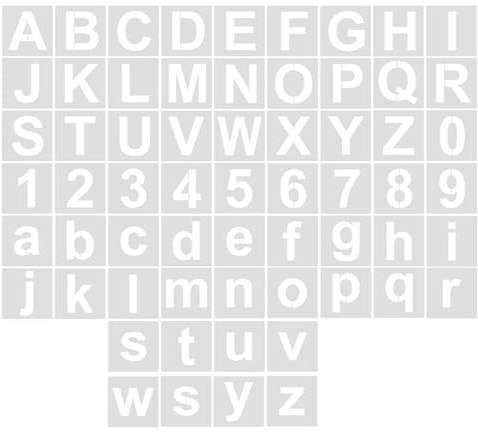 Buchstaben- und Zahlenschablonen, PET-Malvorlagen zum Malen auf Papier, Holz, Metall, Glas, Stoff, Wanddekoration, wiederverwendbare Kunstvorlagen, 60 Stück