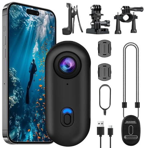 OBEST Cámara Deportiva 4K con Estabilizador Impermeable, Bodycam POV WiFi