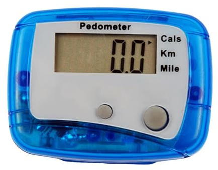 KIOALXZ Contapassi digitali con clip da cintura, multifunzione, per misurare le calorie, per attività all'aperto, per bambini e adulti, con display LCD, per, blu, 4.8x3.5x2.2 cm