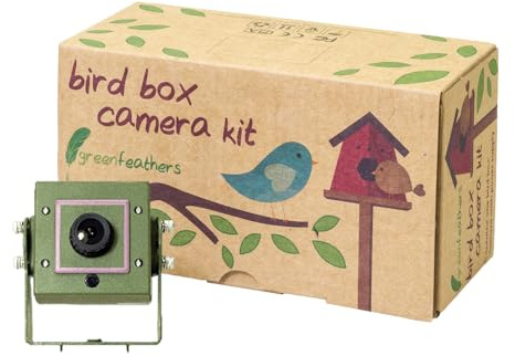 Green Feathers 1080p Wired Wildlife Camera- IP PoE Bird Box Camera, Watch Live on Phone, Tablet or PC (Camera Only - No Power Supply)