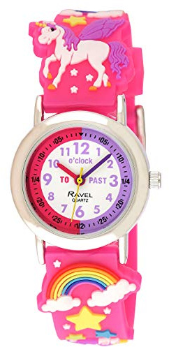 Ravel Girl's Pink Unicorn Time Teacher Watch