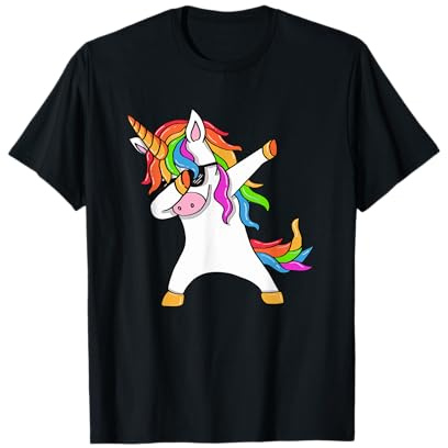 Dab Einhorn T-Shirt Dabbing Unicorn Sonnenbrille Regenbogen T-Shirt