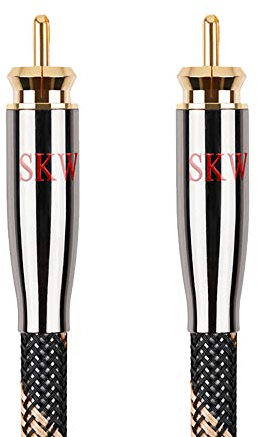 SKW Cavo coassiale RCA audio digitale,RCA maschio a maschio HiFi Stereo SPDIF, per Home Cinema 5.1, Amplificatore Soundbar Box TV Home Theater Sistema HiFi - (1.5M / oro nero)