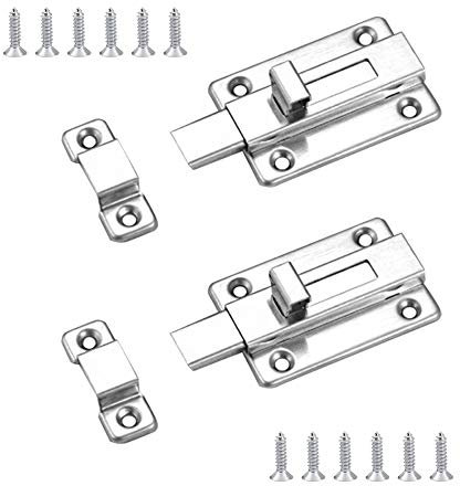 2Pcs Door Lock Bathroom Locks 3 Inch Small Toilet Door Bolt Snib Lock Slide Lock Latch Sliding Door Lock Heavy Duty Gate Bolt Door Stainless Steel Door Latch Lock Small for Internal Doors Bedroom