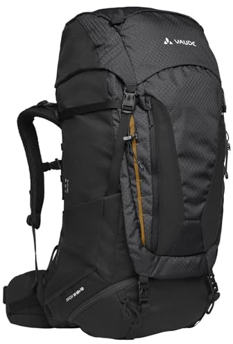 VAUDE Avox 60+10 Trekkingrucksack – Schwarz | Trekkingrucksack für Damen – 70L – mit Tergolight-Tragesystem – Wanderrucksack mit Frontöffnung – Regenhülle inklusive