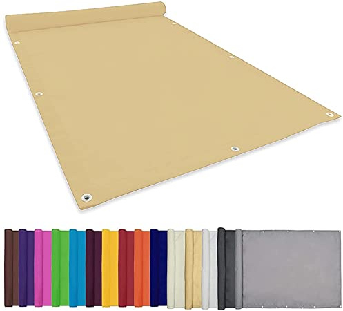 Sonnenschirm Segel Sonnenschutz Netz 2x3M Gewebe Wetterbeständig Sonnenschutz Sonnensegel quadratisch wasserabweisend Mit Spannseilen Für Garten Terrasse Camping, Creme Farben, 22073