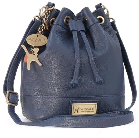 Catwalk Collection Handbags - Damen Leder Umhängetasche Mittelgroß - Beuteltasche/Handtasche - Verstellbarer Schultergurt - Rochelle