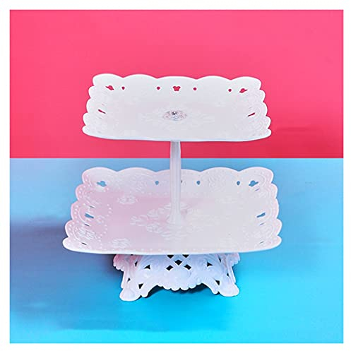 OQHAIR Alzata per Dolci Alzata per Snack a Forma di Cuore Alzata per Dolci in plastica Espositore Tavolo da Pranzo Layout per Feste di Compleanno Piatto di Frutta Quadrato Creativo per ne