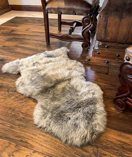 Cowhides Direct Authentic Sheepskin Rug - Dark Beige Fur Rug for Bedrooms, Chair Throws & More - Fluffy & Soft New Zealand Sheepskin Rugs (2’x3’)