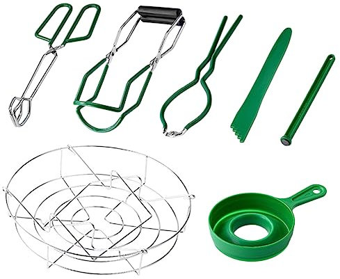 LIFKOME 7piezas Herramientas Para Enlatar Mermeladas Kit Acero Inoxidable Soporte Para Tapas Pinzas Para Enlatar Embudo Para Frascos Equipo Para Suministros Para Para Principiantes