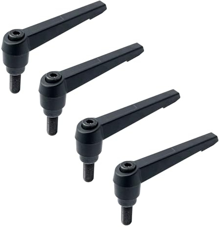 SHULLIN 4 Stück Klemmhebel Griff M6x12mm Klemmhebel Außengewinde Griff | Maschinengriffe Verstellbarer Griff Verstellbarer Maschinengriffe für Werkzeugmaschinen Schweißgeräte Druckgeräte