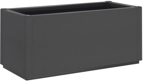 vidaXL Jardinière, Lit Surélevé, Bac à Fleurs, Pot de Plantes, Boîte à Fleurs Jardin Patio Terrasse Arrière-Cour Extérieur, Gris Foncé PP