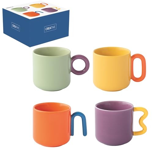Easy Life COFFRET 4 MUGS 35 CL EN PORCELAINE CREATIVE COLORE