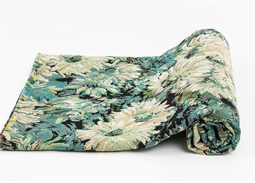 Polsterstoff Meterware, Möbelstoff, Vintage Ölgemälde Jacquard Dekostoff, Modische Accessoires, Tischdecke, Vorhang, Dekoartikel, 100 cm x 145 cm