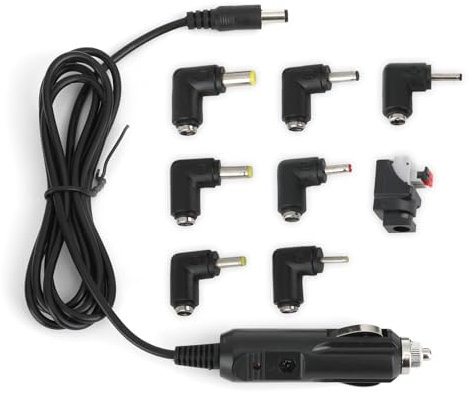 Caricabatterie da auto per lettore DVD, adattatore accendisigari con indicatore LED e connettori multipli, universale, 12 V, portatile, per navigazione GPS, altoparlanti Bluetooth, lunga durata,