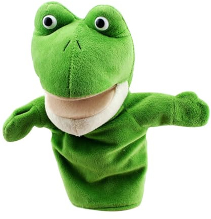 Cartoon Tier Plüsch Handpuppe, die Mund öffnen kann Niedliche Fingertiere Baby Story Time Requisiten Spielhandschuh Klein Tier Fingerpuppe für Geschichtenerzählen Lehre Vorschule Geschenke Frosch