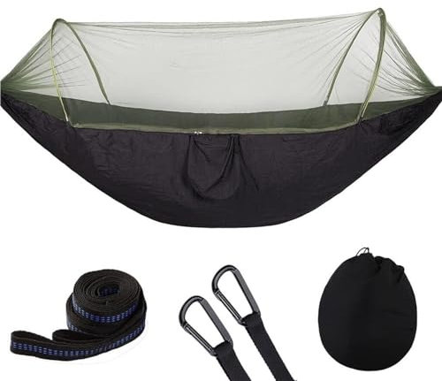 Hängematte Outdoor 290 X 140 cm Camping-Hängematten-Moskitonetz, Tragbare Hängematte Mit Netz Einzeln Oder Doppelt, Hängemattenzelt Für Reisen Camping Hängematte