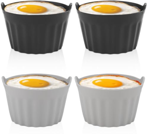 4pcs Silicone Muffin Cups, Non-Stick Silicone Baking Cups Cupcake Molds Reusable Muffin Liners Air Fryer Egg Mould Lunch Box Dividers Baking Accessories for Cupcakes Pudding Egg Tart Custard