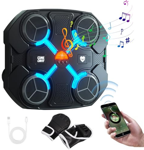 Herbst Music Boxing Machine One Punch Musik Box Maschine Wandmontage Bluetooth Smart LED Boxmaschine Elektronische Box Wall Maschine mit Musik für Kinder Erwachsene