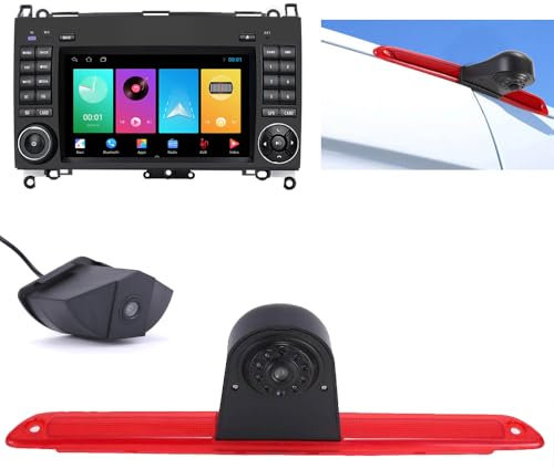 Carplay & Android Auto Autoradio,GPS Navigationsgeräte für Auto LKW+Bremslicht Rückfahrkamera+ Frontansicht Rückfahrkamera Ersatz für Mercedes-Benz Sprinter 3,5-T Bus B906 309 310 311 313 314 315