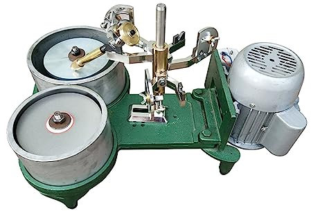 Macchina lucidatrice per gioielli 250W Gem Angle Machine Lucidatura e lucidatura Macchina for sfaccettature a doppio disco Macchina for smerigliatrice piatta a doppia testa Lucidatura di precisione(Ba