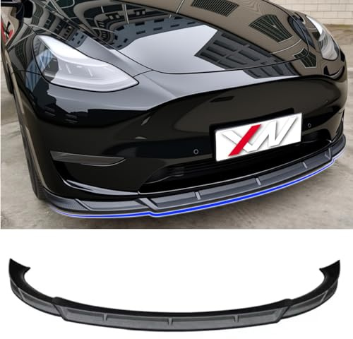Ywooon Lèvre Avant pour Tesla Model Y 2020-2024, Becquet de Lèvre de Pare-Chocs Avant, Protection de Pare-Chocs Aérodynamique, Kit de Carrosserie de Remplacement, Fibre de Carbone Mate