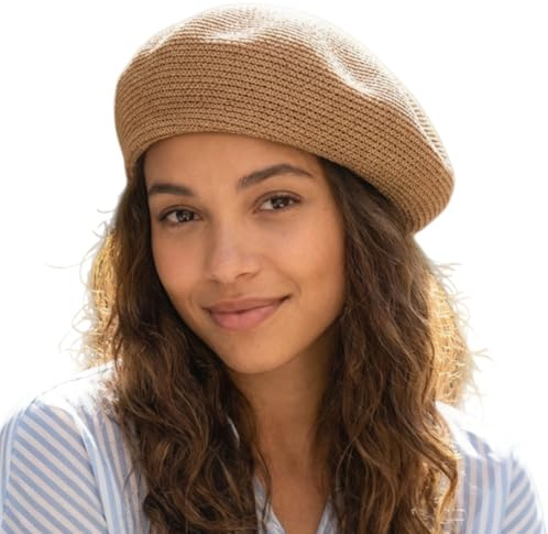 Michear Knit French Beret Hat Women Lightweight Ventilate Ladies Berets Summer Hats for Women UK Classic Women Accessories