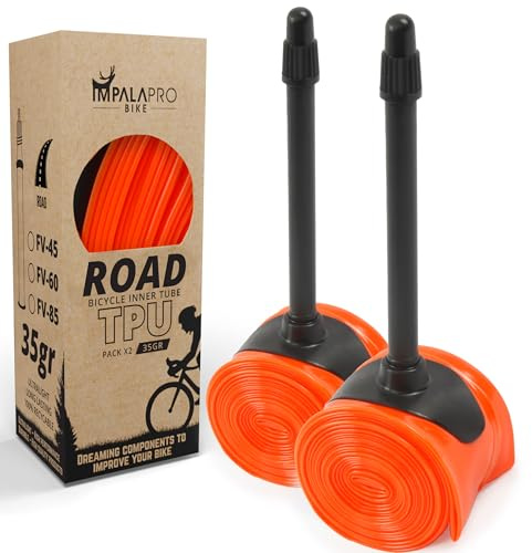 IMPALAPRO Extraleichter TPU Schlauch Rennrad 700C 35g 0.25mm Dicke Kompatibel mit 700x18/23/25/28/30/32C - Fahrradschlauch 28 Zoll Französisches Ventil 45/65/85mm