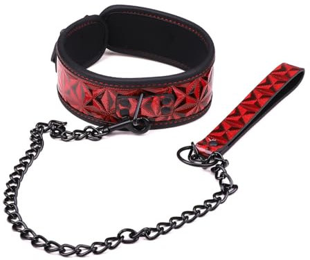 WreGmgg Red Diamond Traktion Halsband und Kette, langlebig, leicht und tragbar, sicher und zuverlässig