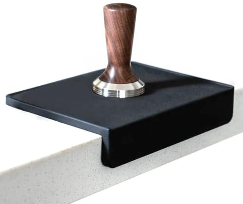 watchget Espresso Tamping Mat, Coffee Tamper Mat, Black Food Grade Silicone Pad, 8Inch X 6Inch Coffee Tamping Mat, Portafilter Mat for Barista, Upgrade Dustproof Waterproof and Heat Resistant