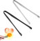 BOXOB 2pcs Egg Membrane Chalaza Remover Tongs, 5.98 Inch Toothed Design Eggshell Fragment Tong Stainless Steel Multipurpose Kitchen Tool for Cooking Food Cake Bakers Pastry Chefs (Black, Silver)