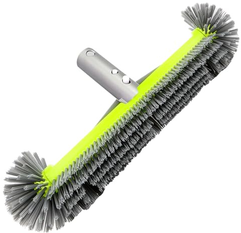Poolbürste für Folienpool, 43CM Pool Reinigungsbürste für Schwimmbad Pool, Pool Schrubbbürste, Reinigingsborstel voor Zwembaden, EZ Clip Aluminiumgriff, Nicht mit Teleskopstange