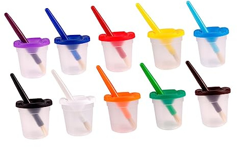 iplusmile 10Sätze Waschbare Malbecher für Pinsel Multifunktionale Farbschalen für Robustem Material für Kunstprojekte und DIY Aktivitäten