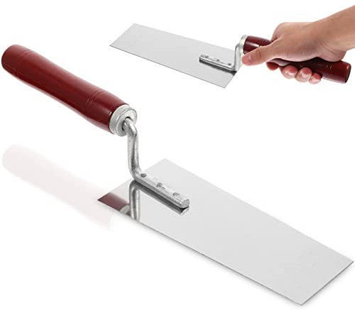 QUMIIRITY Cazzuola Per Intonaco in Acciaio Inossidabile Design Rivetto Taglierina Per Stucco Manico in Legno Adatta Per Cemento