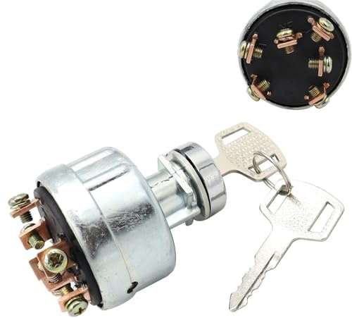 LALAL Motorrad Zündung Starter Schlüssel Schalter 4 Position 6 Terminal 2 Schlüssel Zündschloss Zylinder Switchs for Hitachi Bagger EX200-1